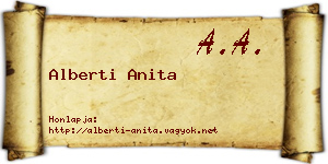 Alberti Anita névjegykártya